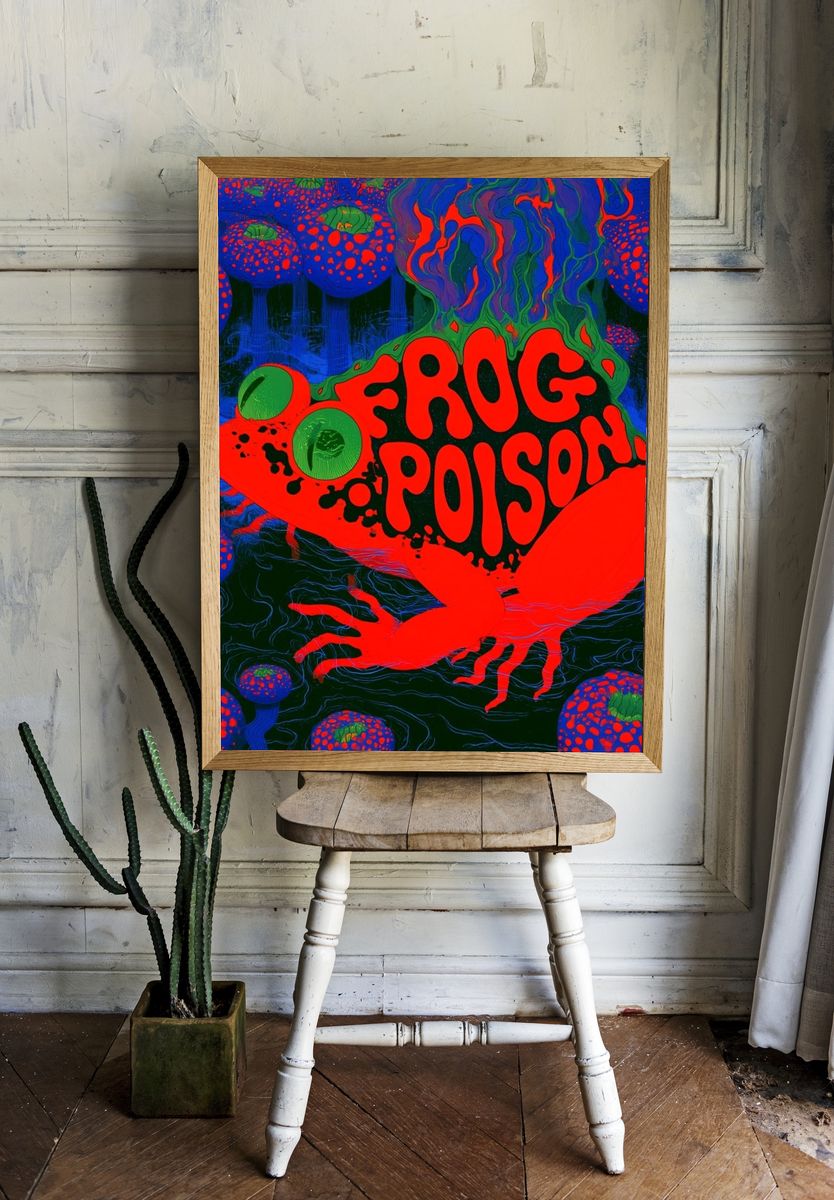 Frog Poison Psychedelic Poster. — room view 1