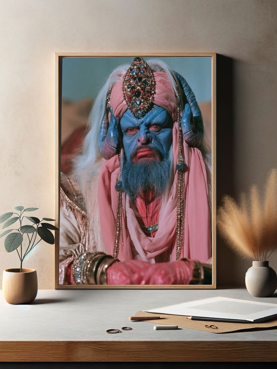 Blue Genie Portrait Poster. — room view 2