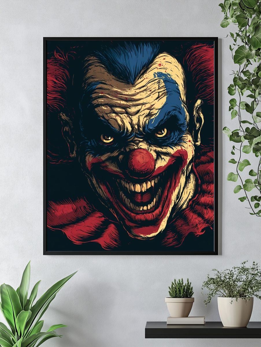 Sinister Clown Portrait Print. — room view 4