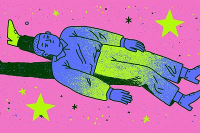 Floating Dream Figure Illustration Poster. poster