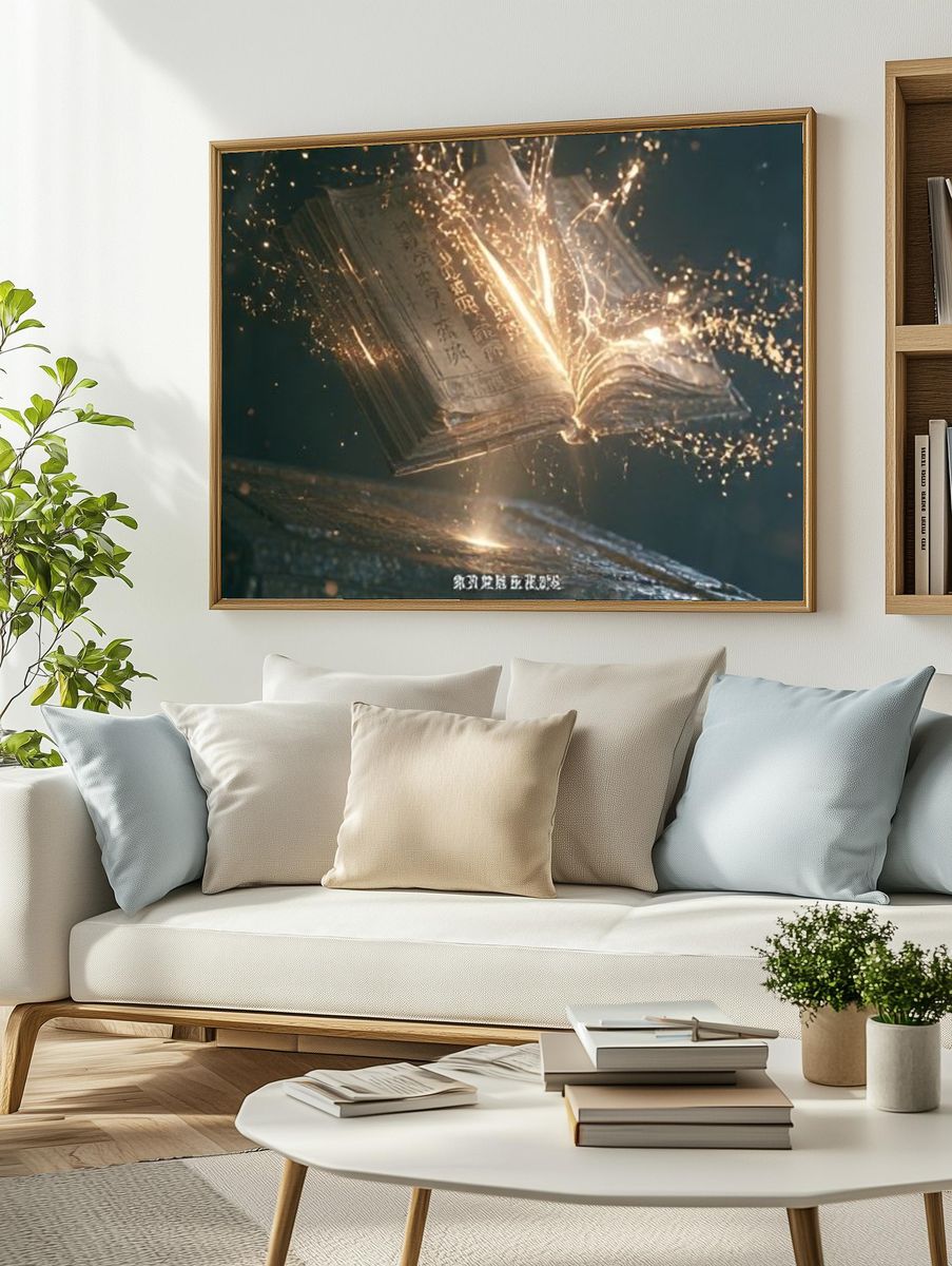 Enchanted Floating Book Poster. — room view 2