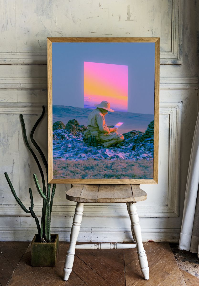 Surreal Desert Vision Photography Print. room preview