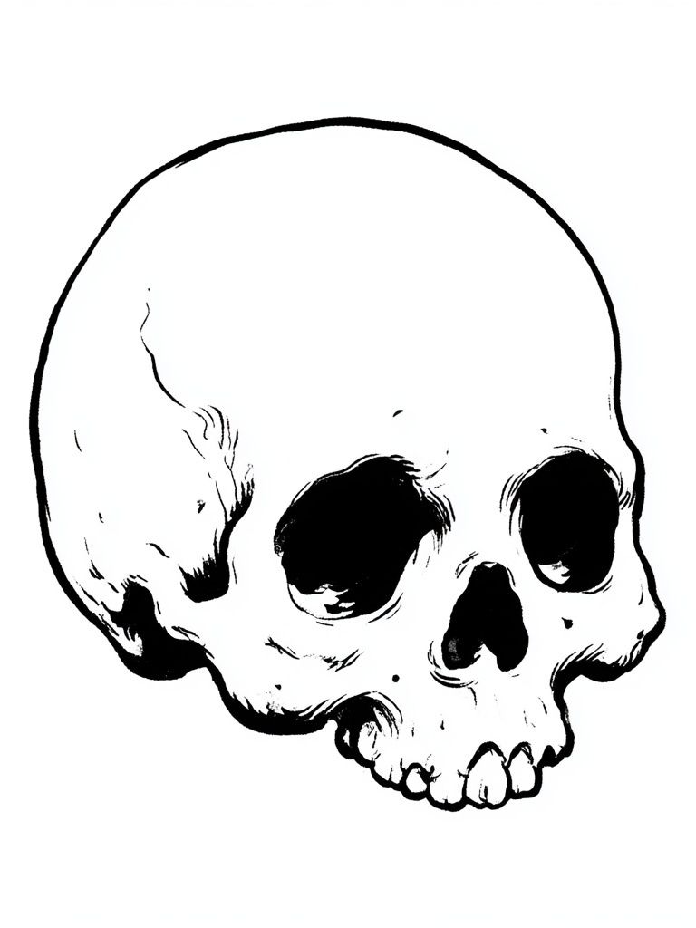 Skull Ink Illustration Poster. poster — illustration art
