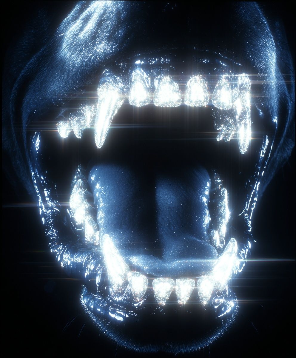 Glowing Panther Roar Illustration Poster. poster — illustration art