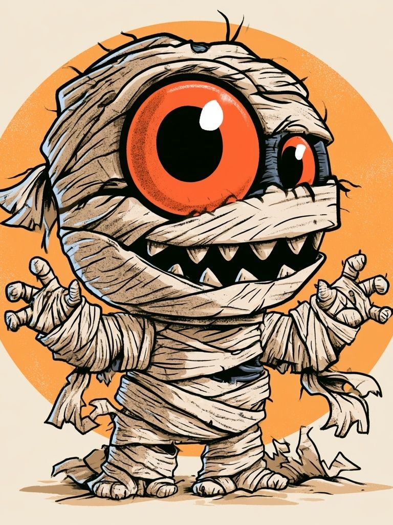 Mummy Monster Cartoon Poster. poster detail