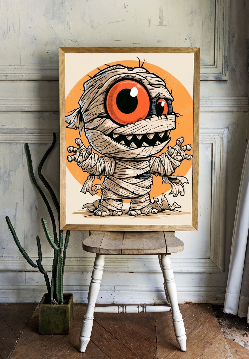 Mummy Monster Cartoon Poster. — room view 1