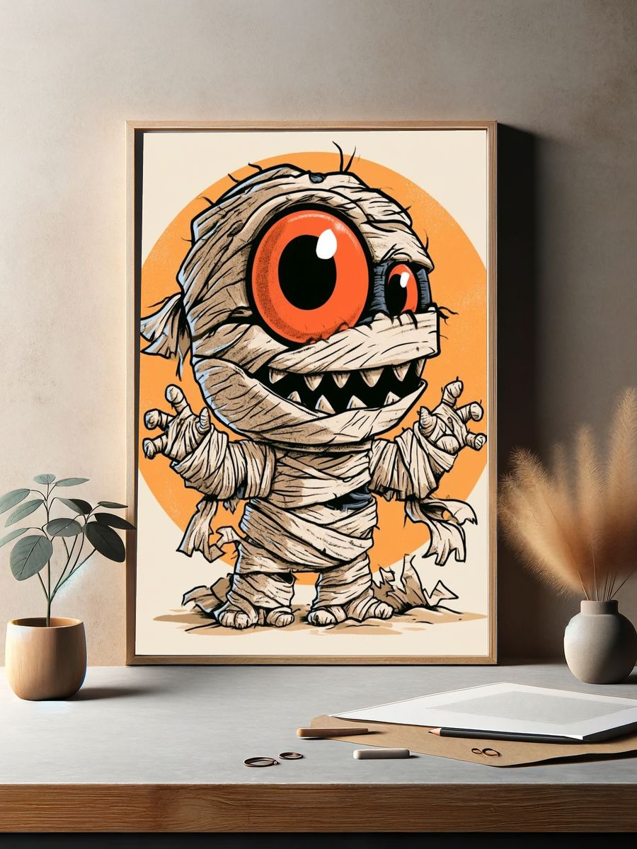 Mummy Monster Cartoon Poster. — room view 2