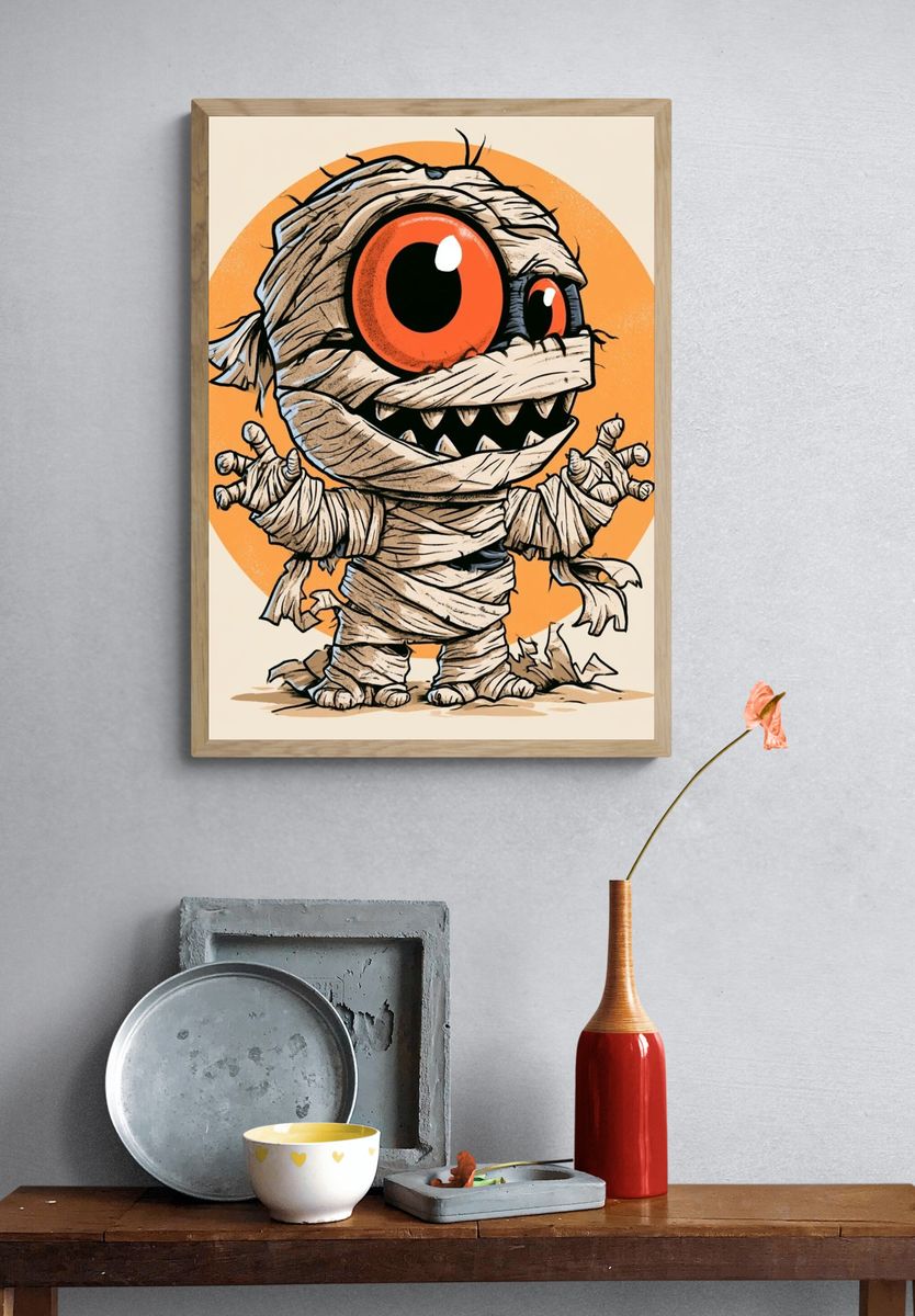 Mummy Monster Cartoon Poster. — room view 3