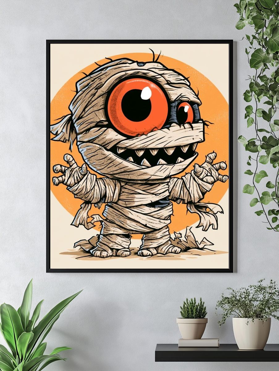 Mummy Monster Cartoon Poster. — room view 4