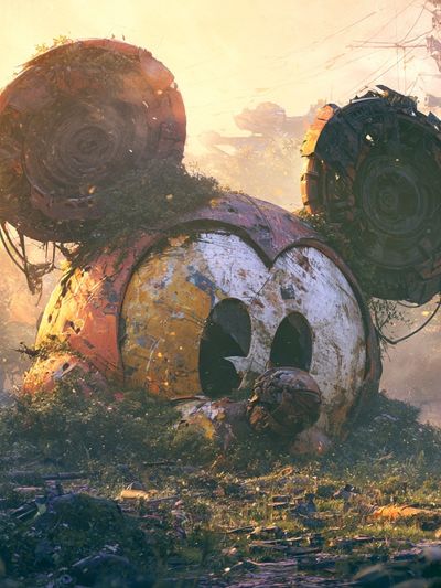 Mickey Ruins Digital Art Print.