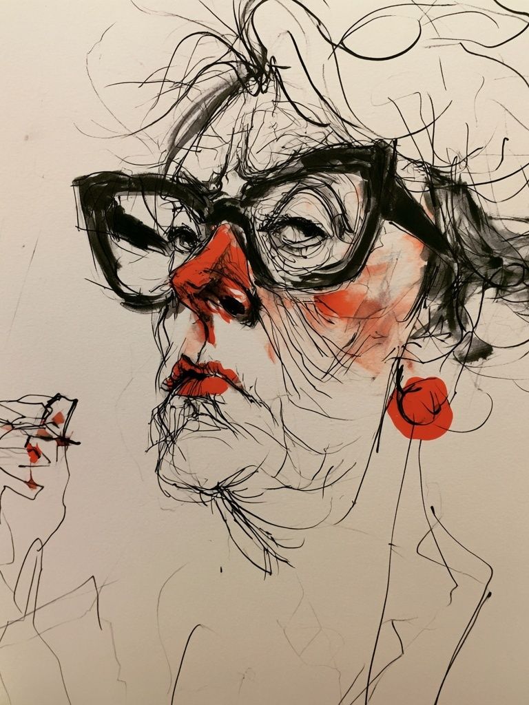 Woman with Glasses Illustration Poster. poster detail