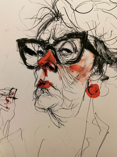 Woman with Glasses Illustration Poster. poster