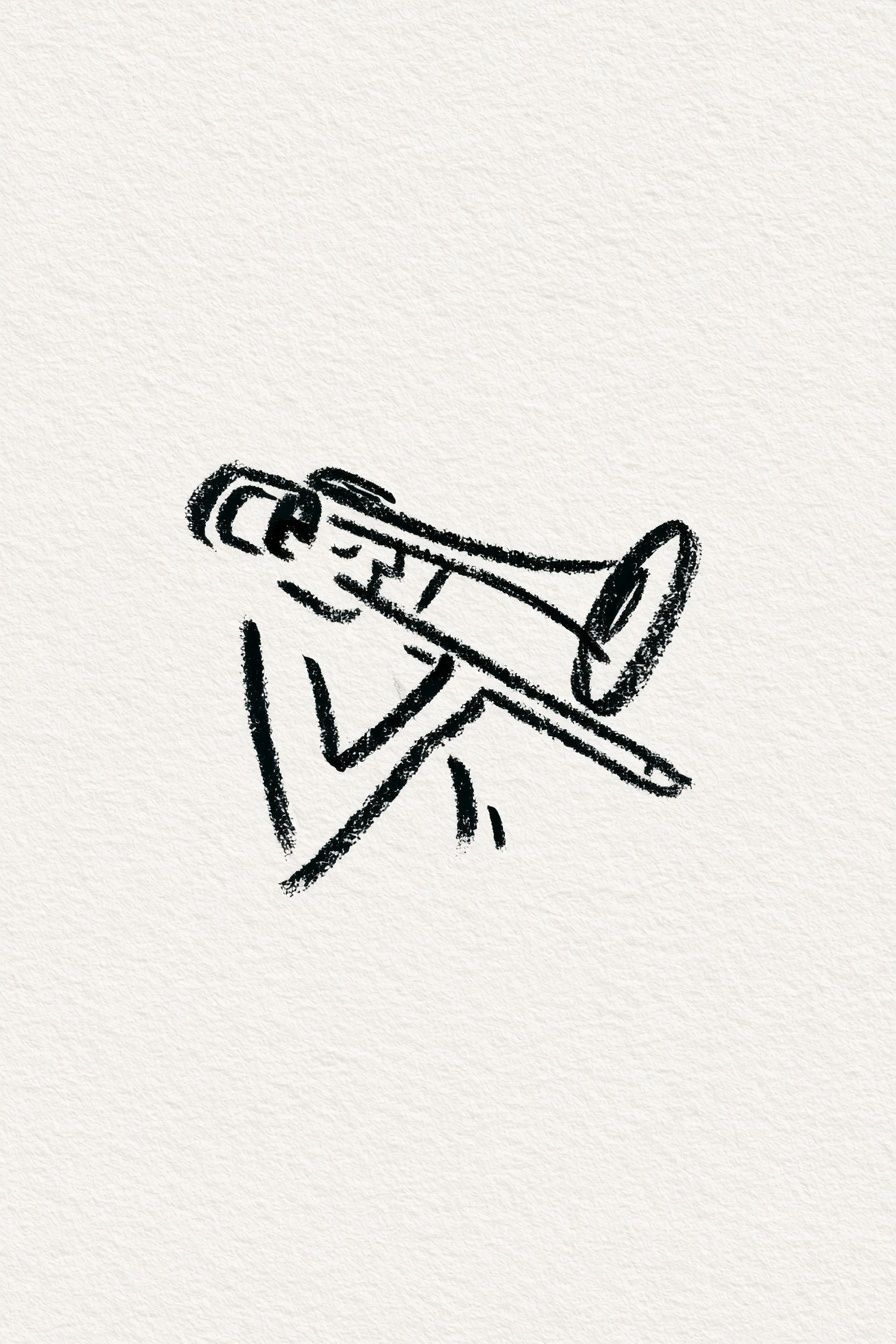 Trumpet Line Art Poster. poster detail
