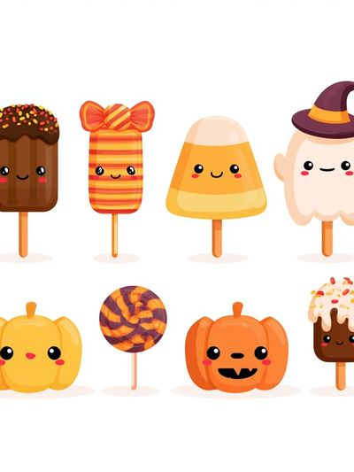 Cute Halloween Treats Illustration Poster. poster