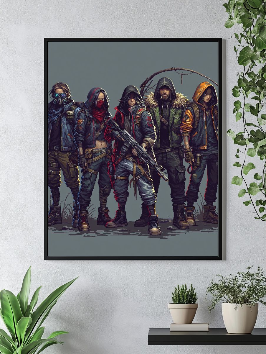Post-Apocalyptic Squad Digital Art Poster. — room view 4