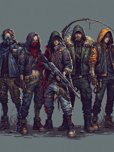 Post-Apocalyptic Squad Digital Art Poster. poster