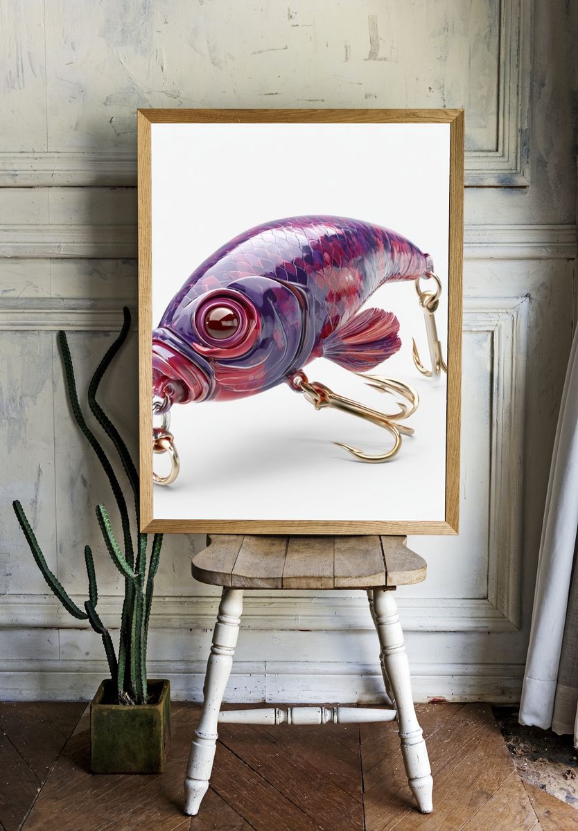 Glass Fishing Lure Illustration Poster. room preview