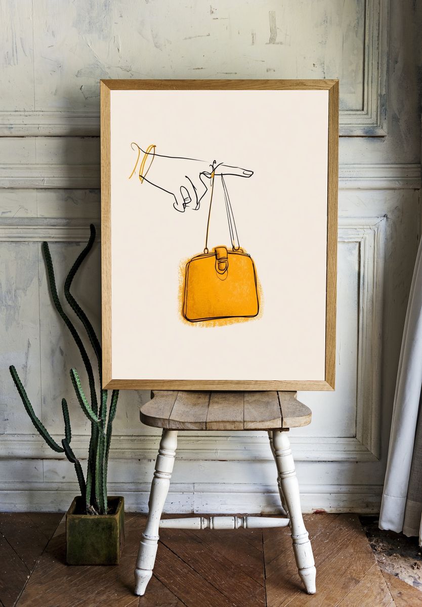 Handbag Line Art Poster. — room view 1