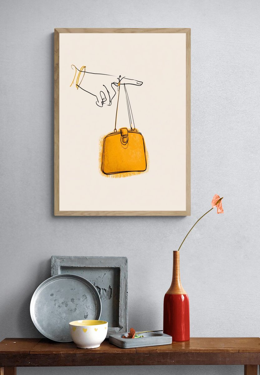 Handbag Line Art Poster. — room view 3
