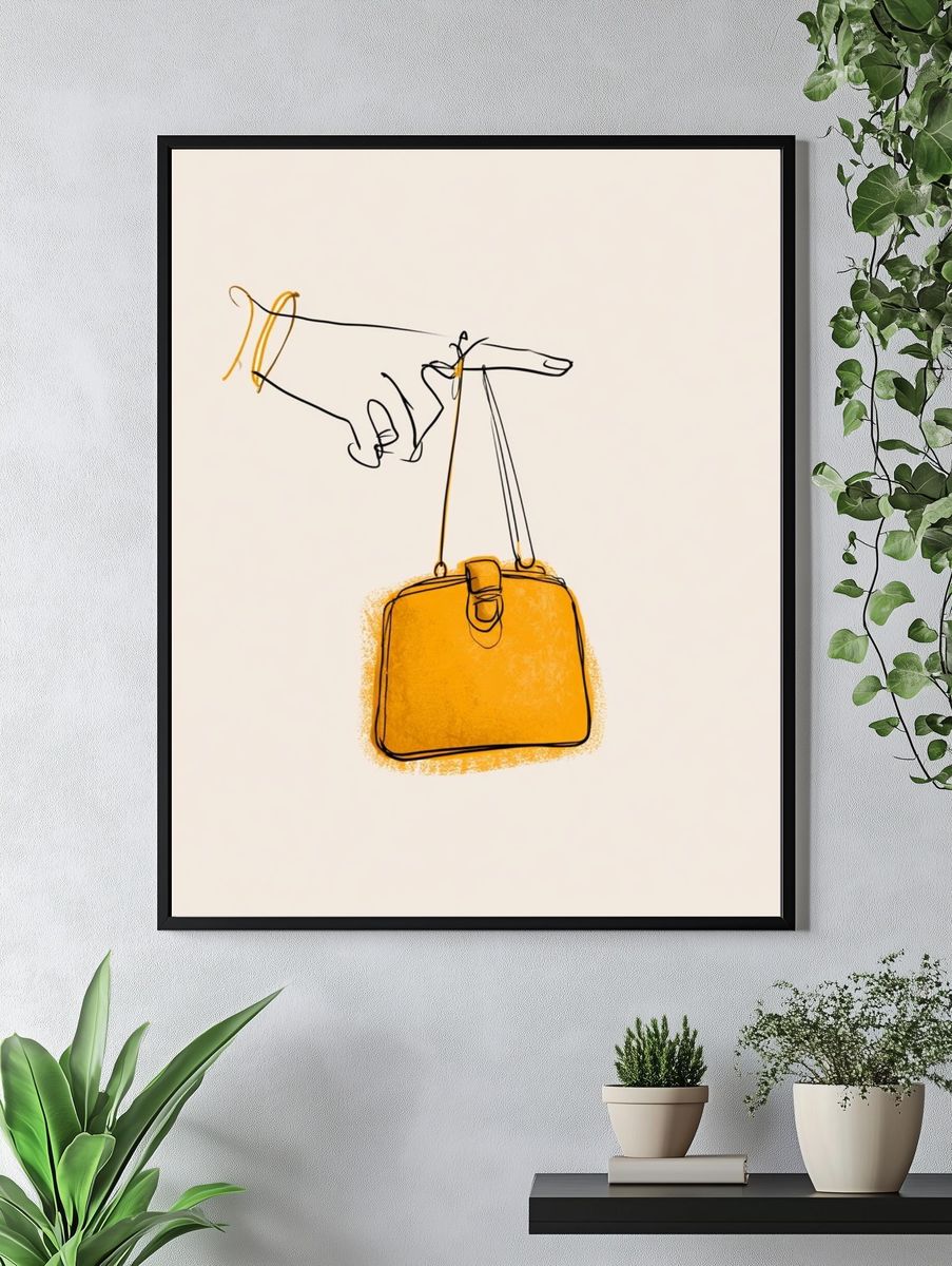 Handbag Line Art Poster. — room view 4