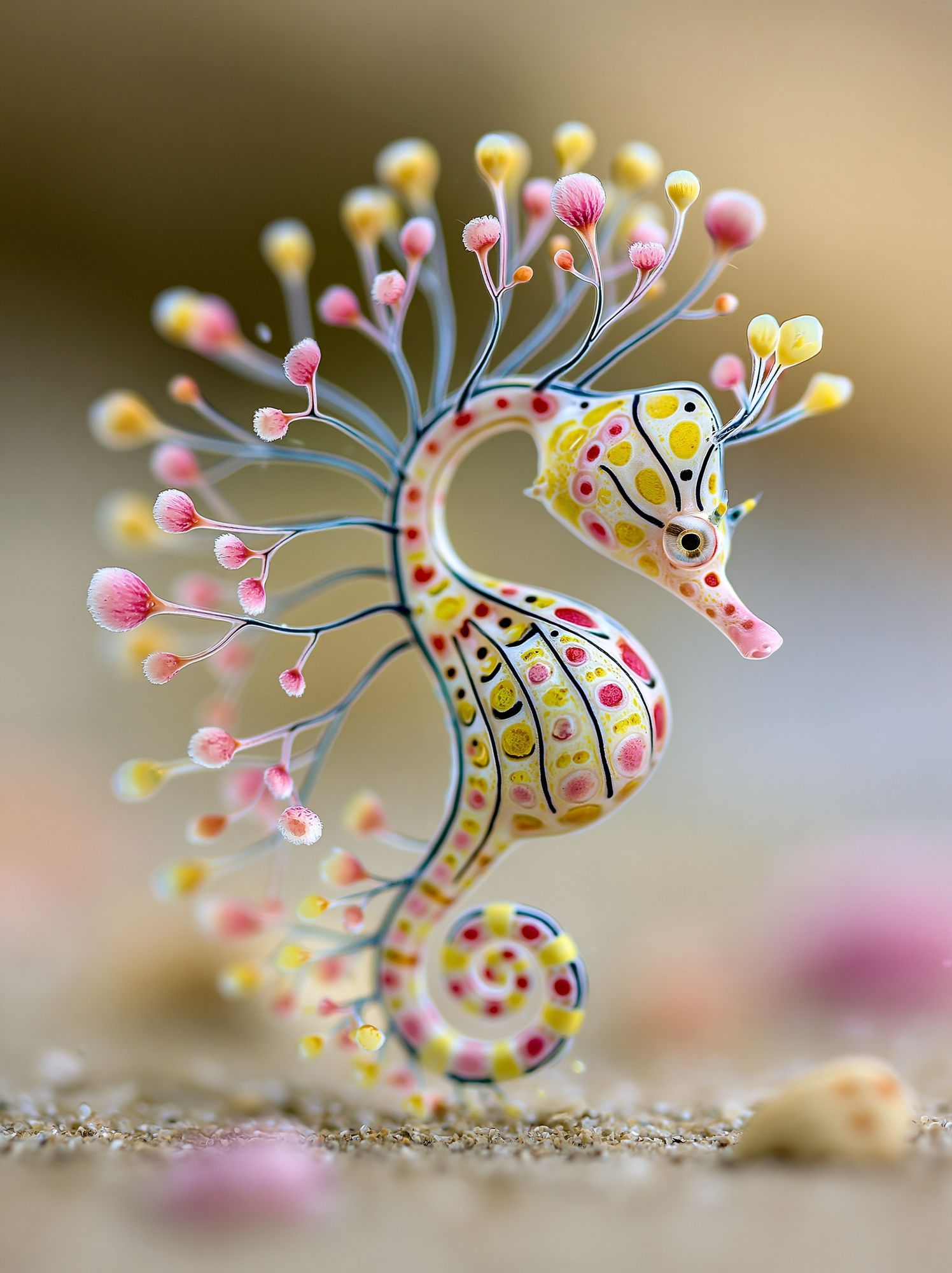 Whimsical Seahorse Illustration Poster. poster — illustration art