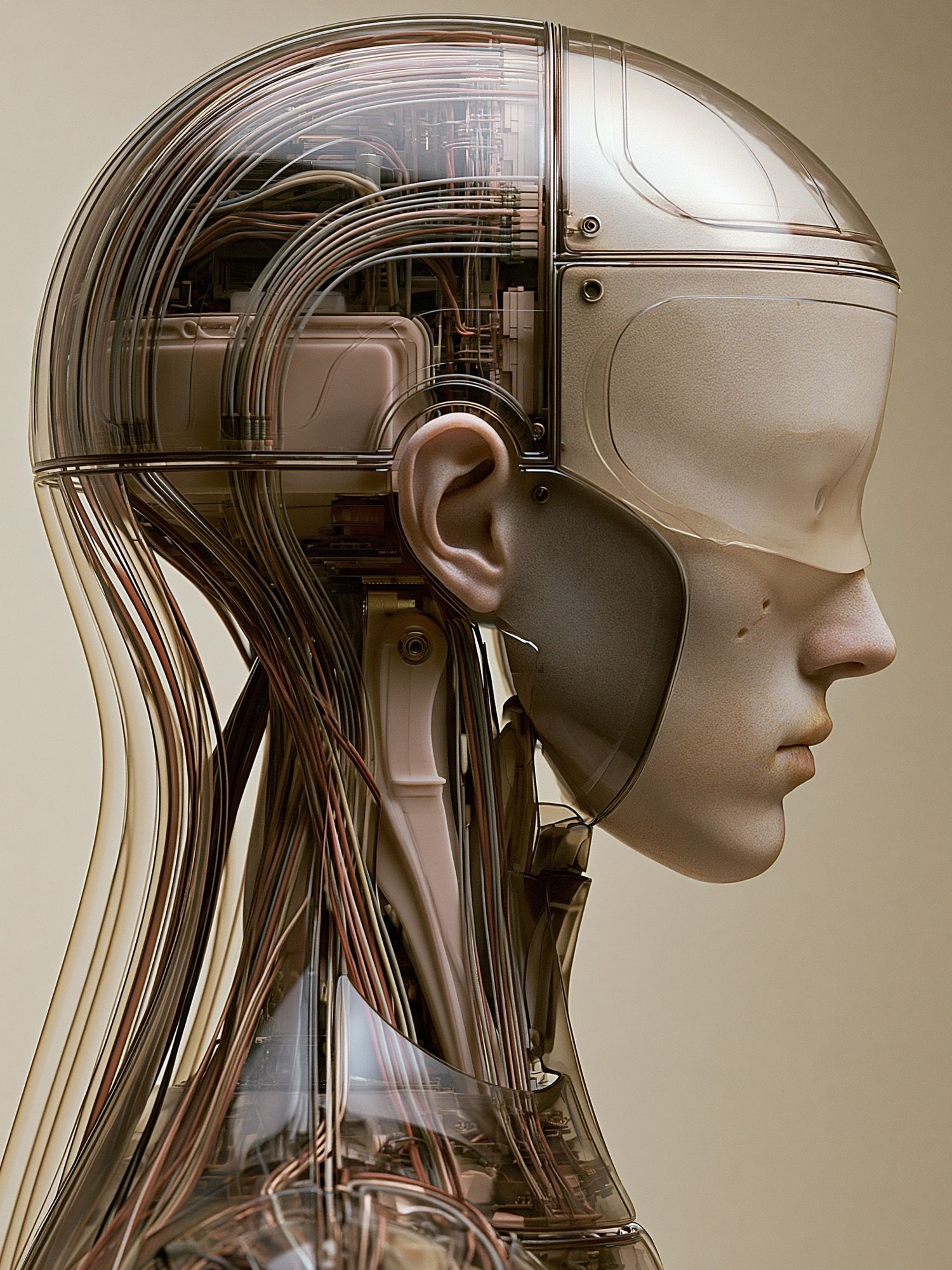 Cybernetic Human Profile Print. poster detail