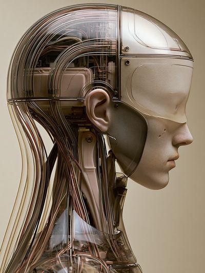 Cybernetic Human Profile Print. poster print