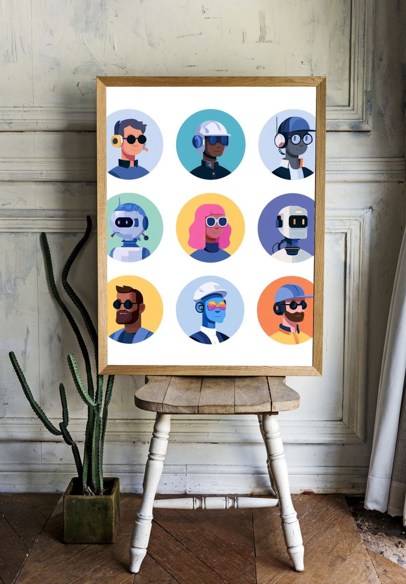 Coastal VW Camper Illustration Poster. — room view 1