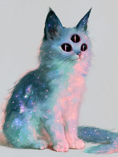 Cosmic Cat Illustration Poster.