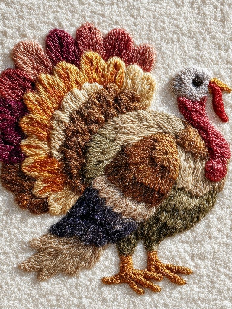 Embroidered Turkey Textile Poster. poster detail