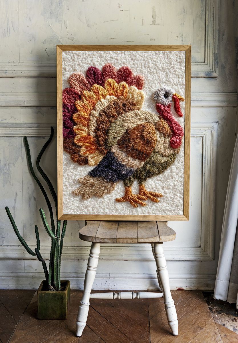 Embroidered Turkey Textile Poster. room preview