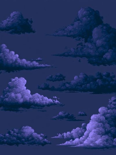 Purple Cloudscape Illustration Poster. poster