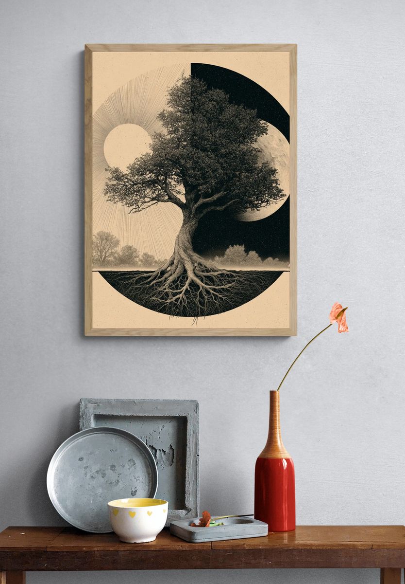 Yin Yang Tree of Life Print. — room view 3