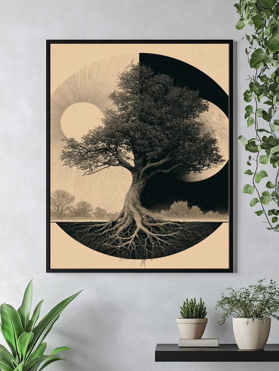 Yin Yang Tree of Life Print. — room view 4