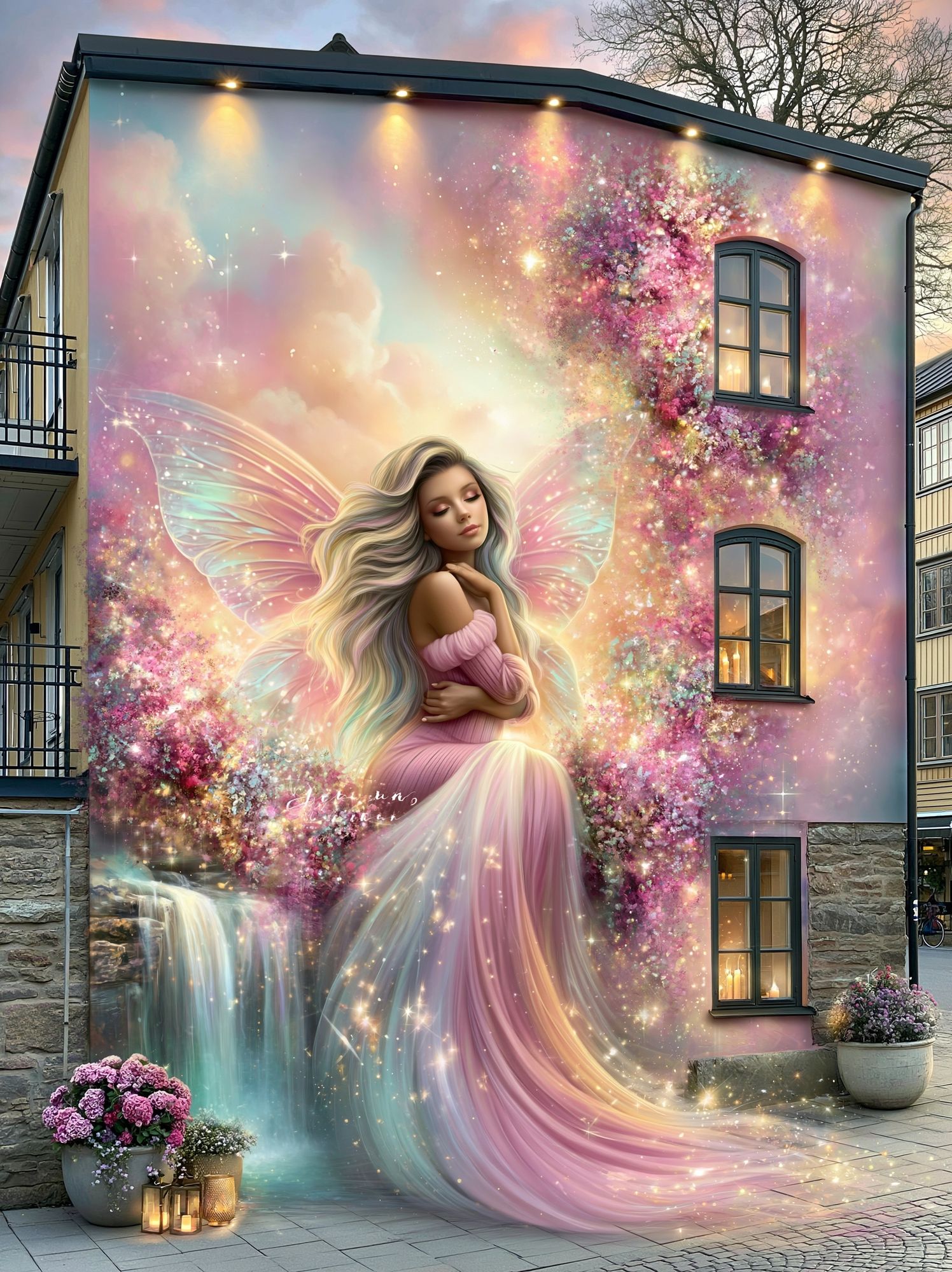 Pastel Fairy Mural Illustration Poster. poster — illustration art
