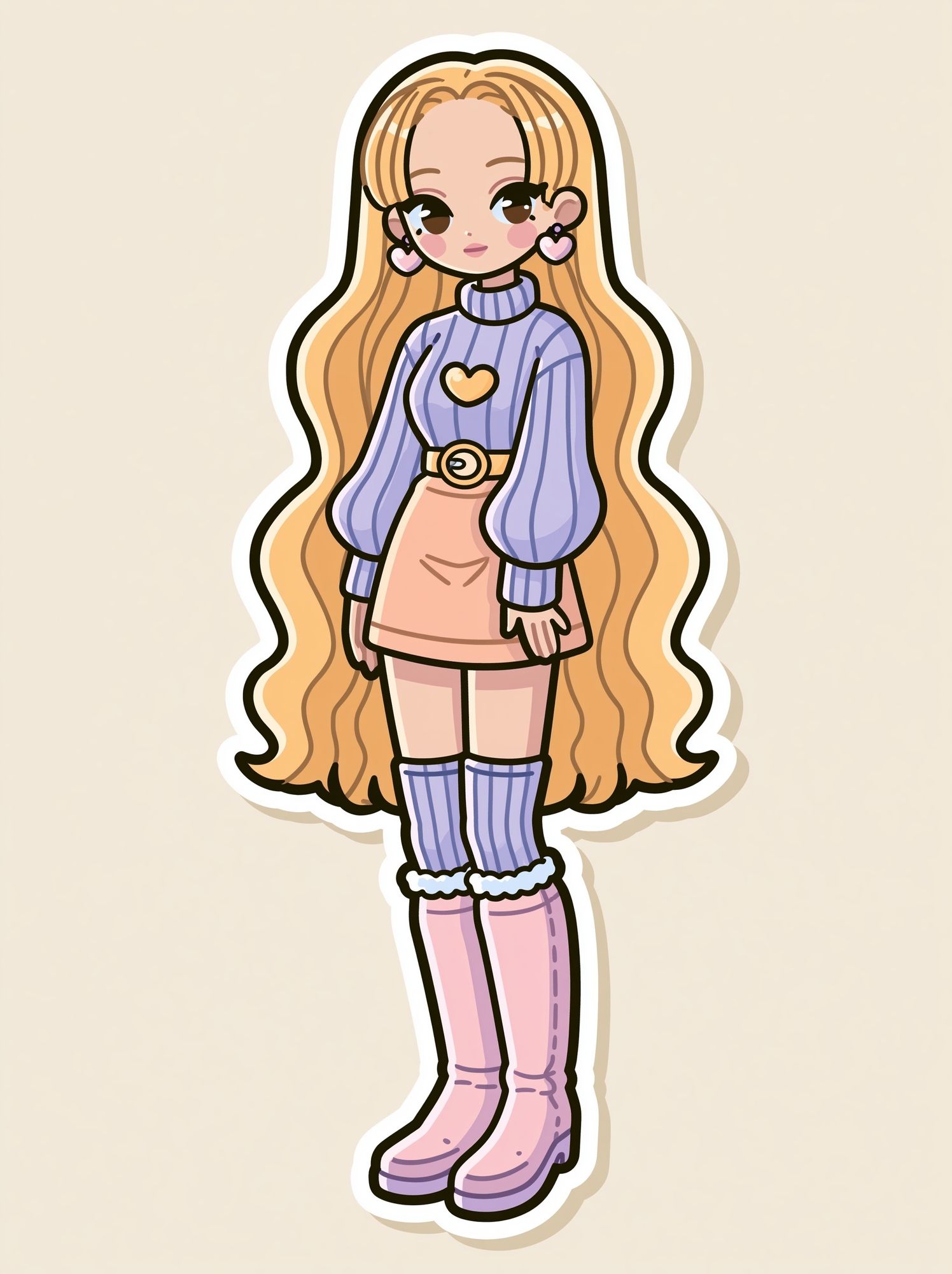 Pastel Kawaii Girl Illustration Poster. poster — illustration art