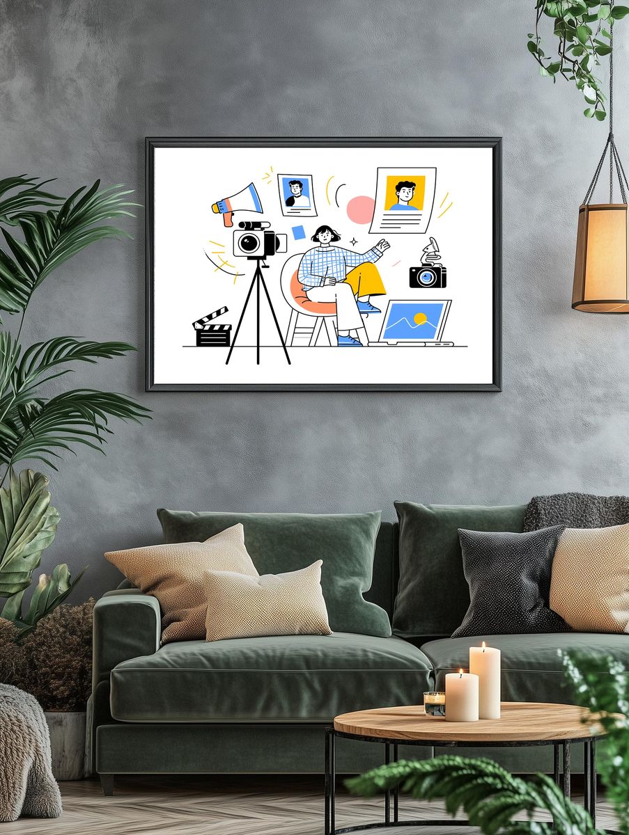 Creative Studio Illustration Poster. — room view 4