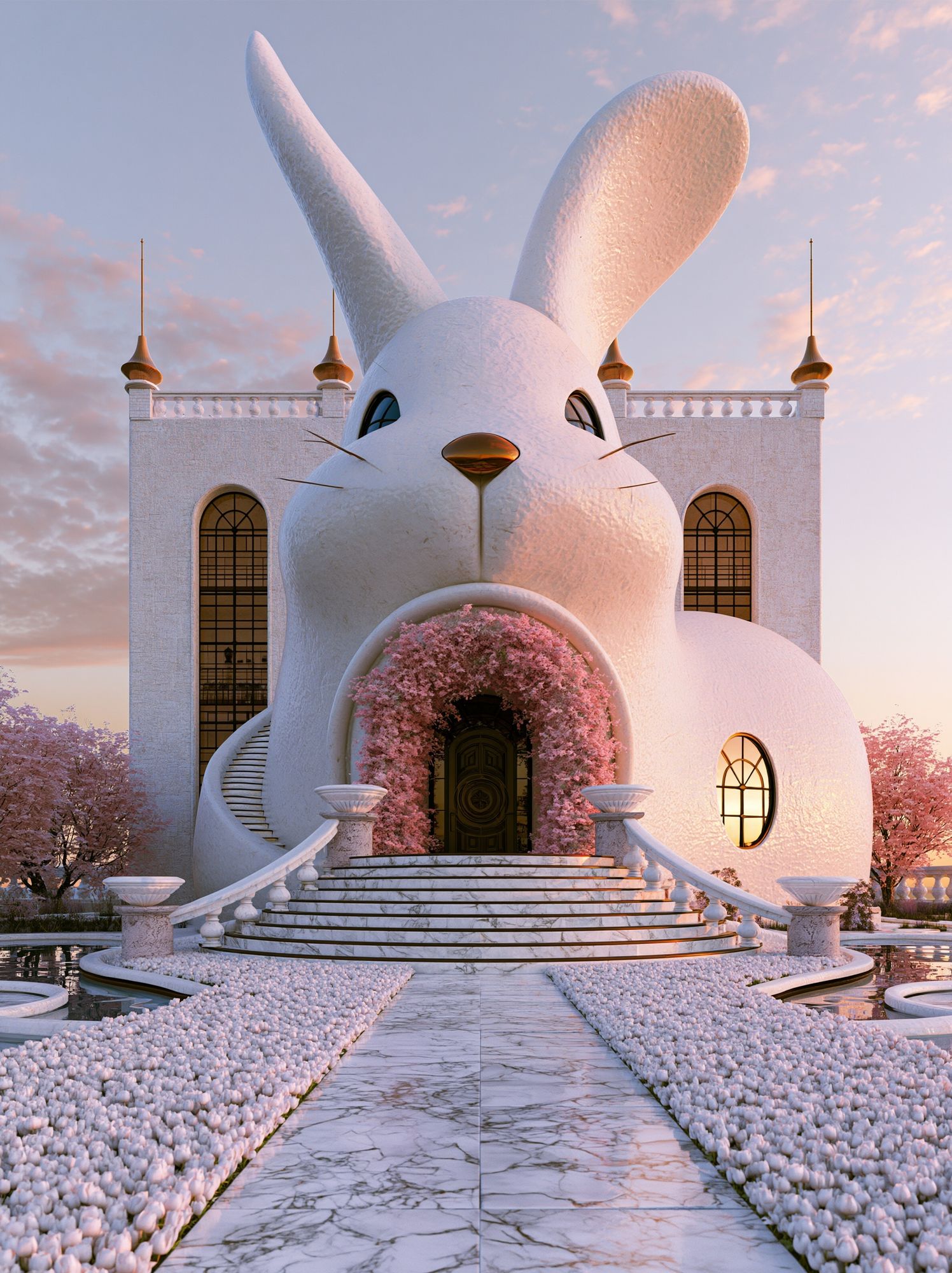 Rabbit Mansion Digital Art Poster. poster detail