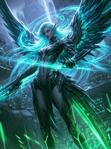 Cyber Angel Digital Art Poster. poster — illustration art