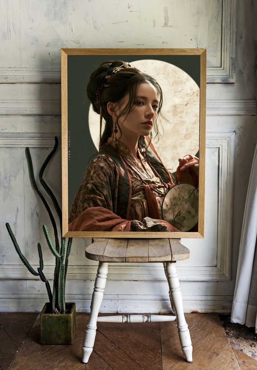 Elegant Geisha Portrait Print. — room view 1