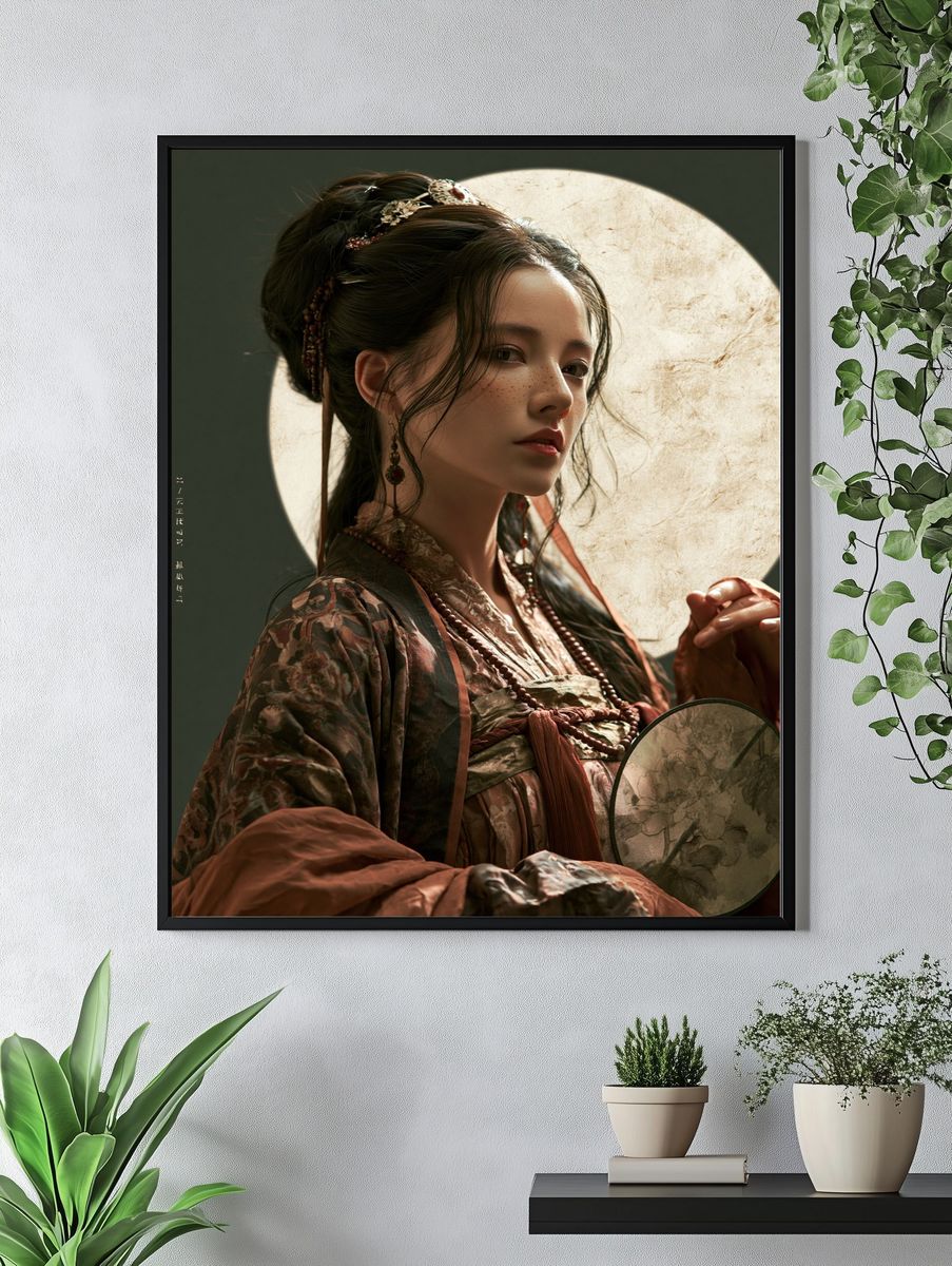 Elegant Geisha Portrait Print. — room view 4