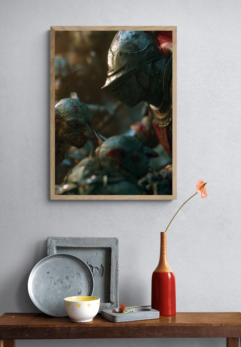 Goblin Battle Scene Illustration Poster. — room view 3