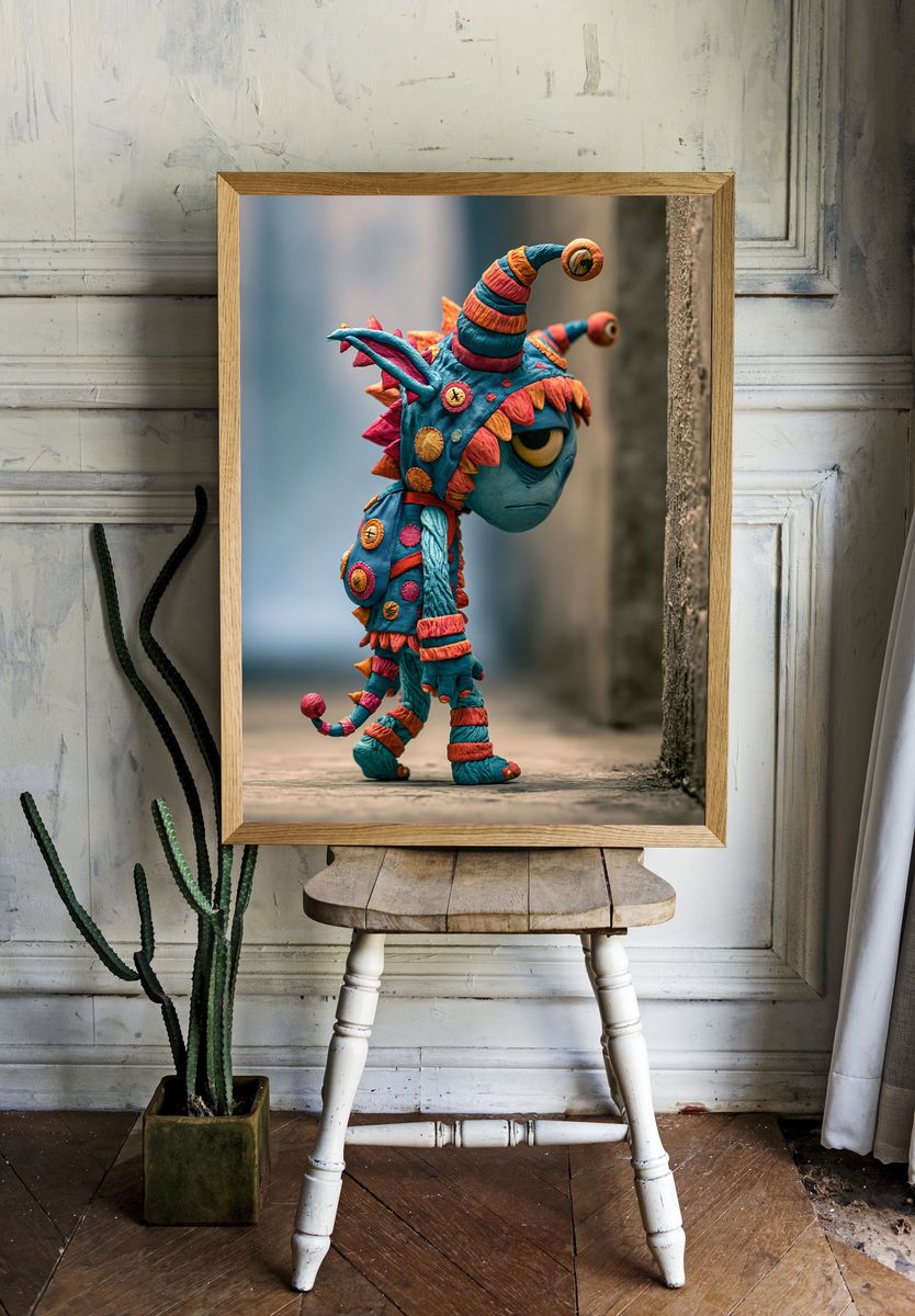 Whimsical Monster Character Poster. — room view 1