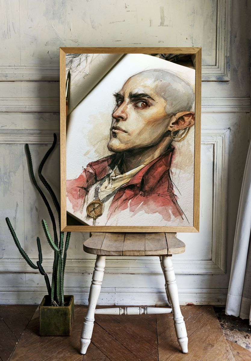 Watercolor Portrait Poster. room preview