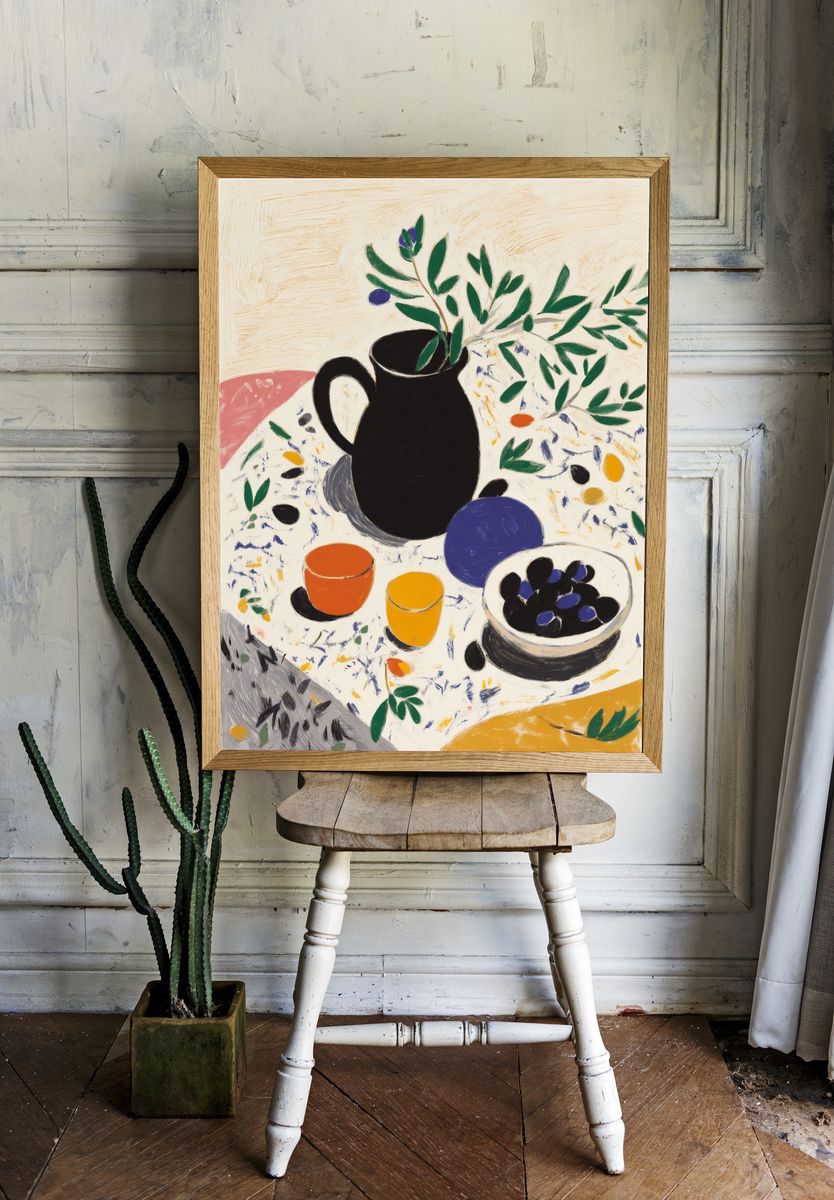 Mediterranean Still Life — Illustration Print. room preview