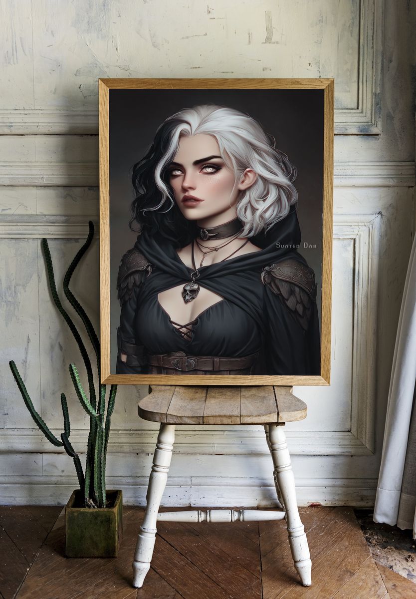 Gothic Fantasy Portrait Print. room preview