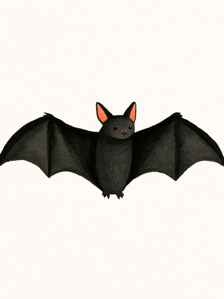 Cute Bat Illustration Poster. poster detail