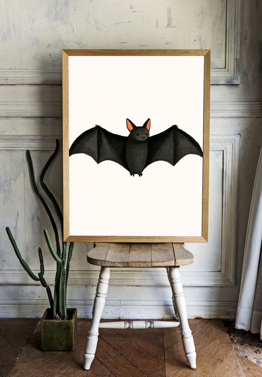 Cute Bat Illustration Poster. room preview