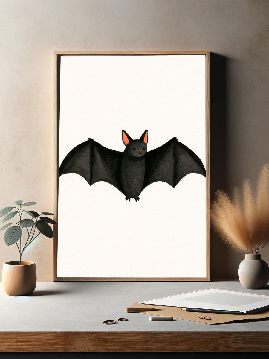 Cute Bat Illustration Poster. — room view 2