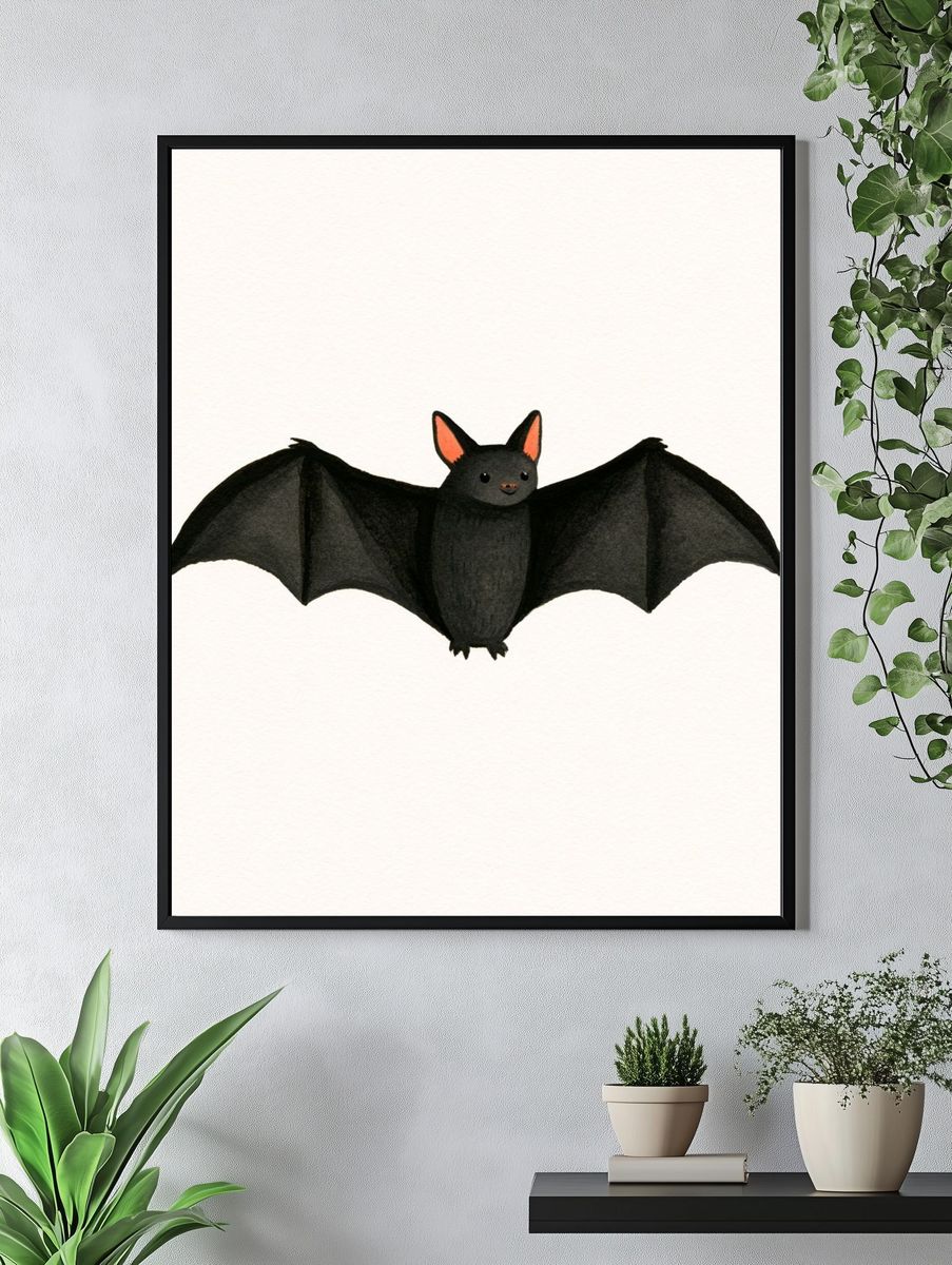 Cute Bat Illustration Poster. — room view 4